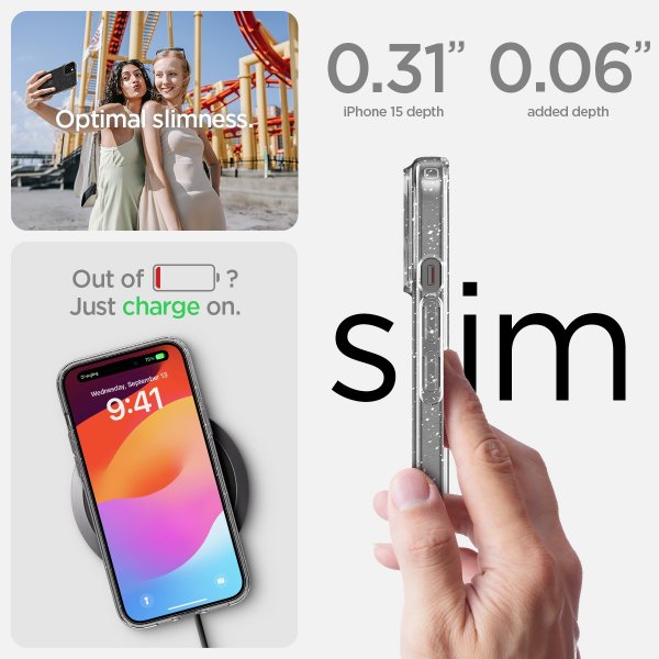 Spigen iPhone 15 Cover Liquid Crystal Glitter Crystal Quartz