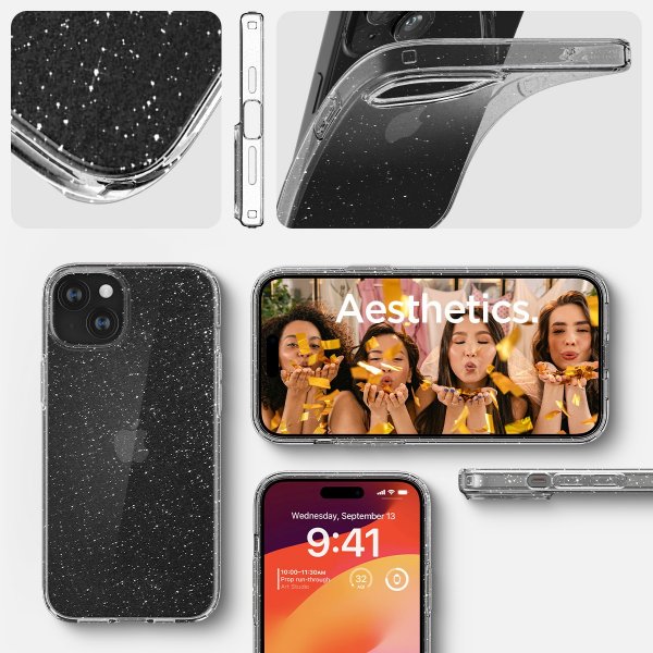 Spigen iPhone 15 Cover Liquid Crystal Glitter Crystal Quartz