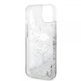 Karl Lagerfeld iPhone 15 Cover Liquid Glitter NFT Karl Silver