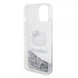 Hello Kitty iPhone 15 Cover Flydende Glitter Gennemsigtig