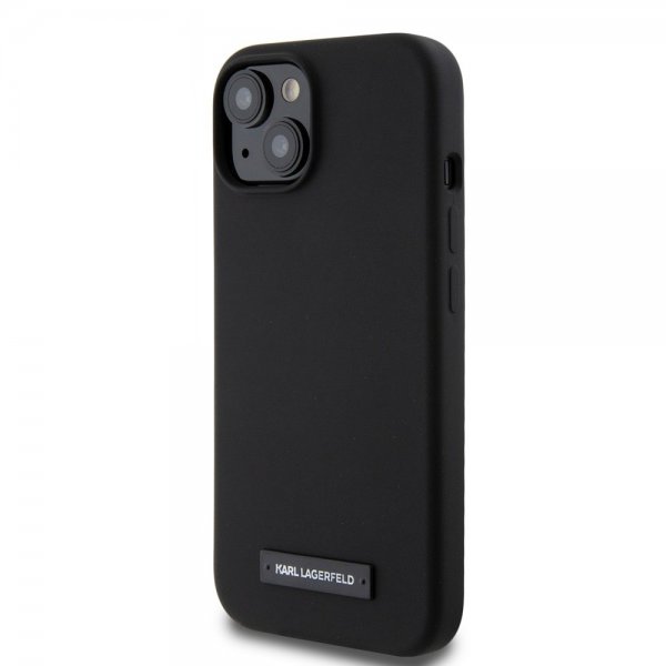 Karl Lagerfeld iPhone 15 Cover Liquid Silicone MagSafe Sort