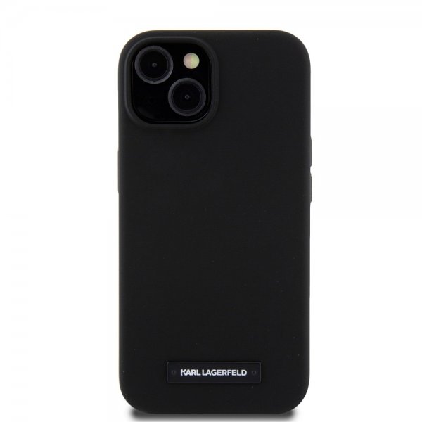 Karl Lagerfeld iPhone 15 Cover Liquid Silicone MagSafe Sort