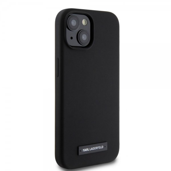 Karl Lagerfeld iPhone 15 Cover Liquid Silicone MagSafe Sort
