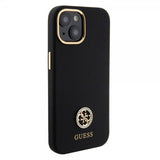 Guess iPhone 15 Cover Liquid Silicone Metal Logo Sort