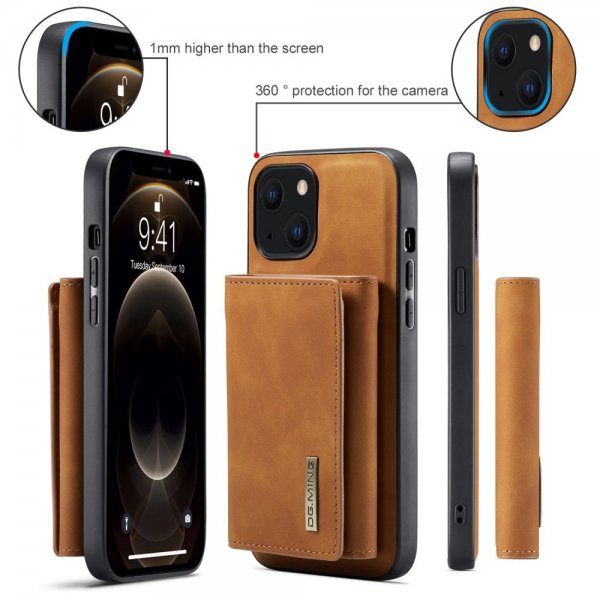 Dg.Ming iPhone 15 Cover M1 Series Aftagelig Kortholder Brun