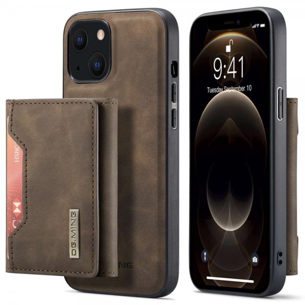 Dg.Ming iPhone 15 Cover M2 Series Aftagelig Kortholder Kaffe