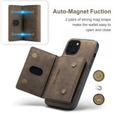 Dg.Ming iPhone 15 Cover M2 Series Aftagelig Kortholder Kaffe