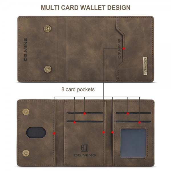 Dg.Ming iPhone 15 Cover M2 Series Aftagelig Kortholder Kaffe
