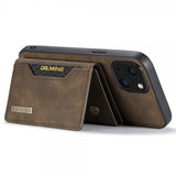 Dg.Ming iPhone 15 Cover M2 Series Aftagelig Kortholder Kaffe