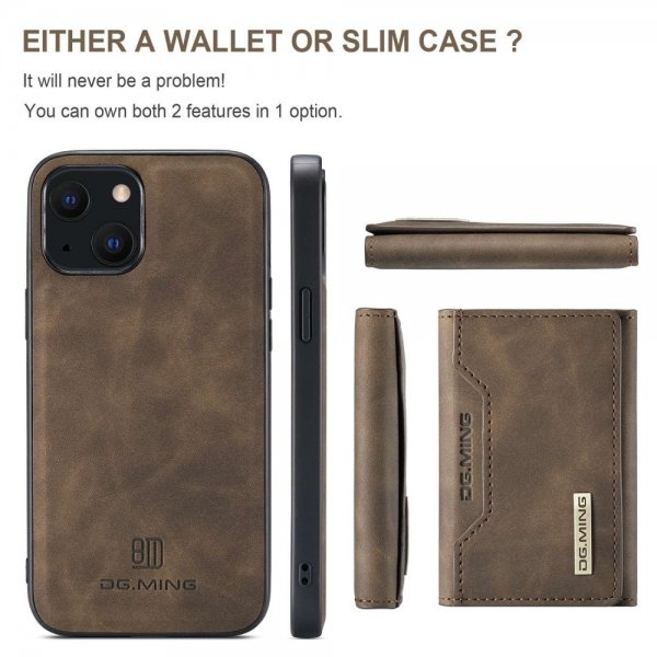 Dg.Ming iPhone 15 Cover M2 Series Aftagelig Kortholder Kaffe