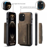 Dg.Ming iPhone 15 Cover M2 Series Aftagelig Kortholder Kaffe