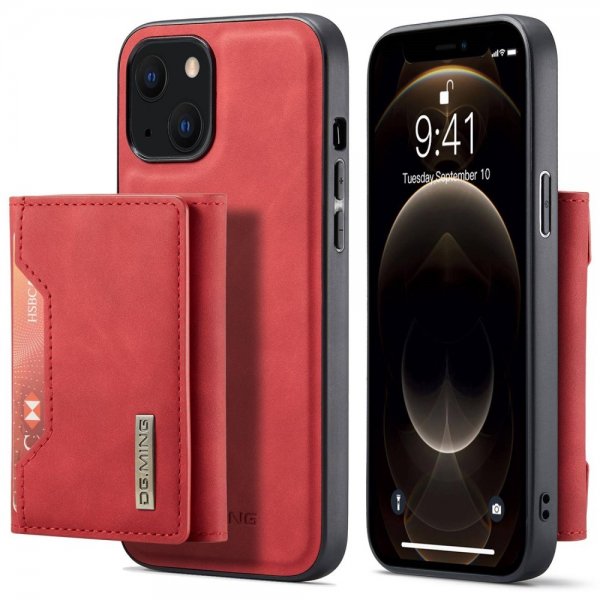 Dg.Ming iPhone 15 Cover M2 Series Aftagelig Kortholder Rød