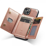 Dg.Ming iPhone 15 Cover M3 Series Aftagelig Kortholder Glitter Rosaguld