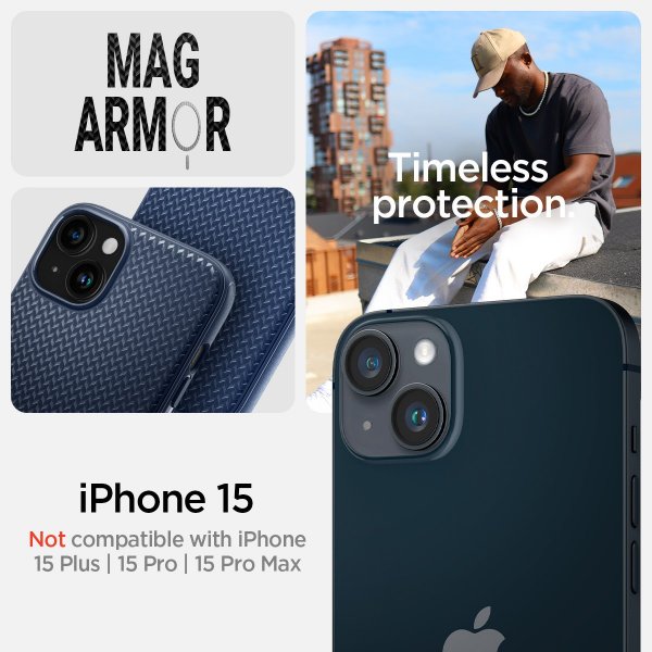 Spigen iPhone 15 Cover Mag Armor MagFit Navy Blue