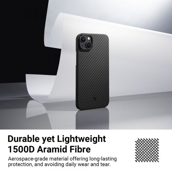 Pitaka iPhone 15 Cover MagEZ Case 4 Sort/Grå Twill