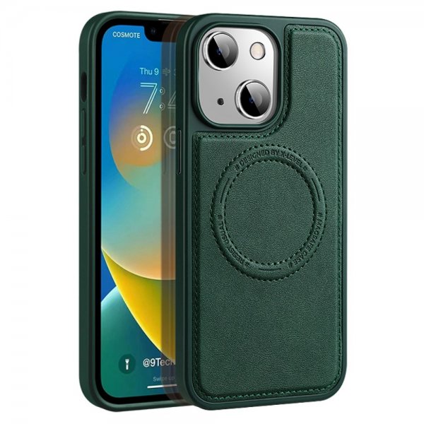 X-Level iPhone 15 Cover MagSafe Denim Jacket Grøn