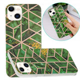 iPhone 15 Cover Marmormønster Grøn