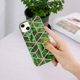 iPhone 15 Cover Marmormønster Grøn