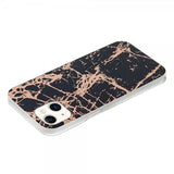 iPhone 15 Cover Marmormønster Sort