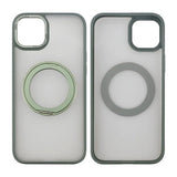 Rvelon iPhone 15 Cover Drejbart MagSafe Stativ Grøn