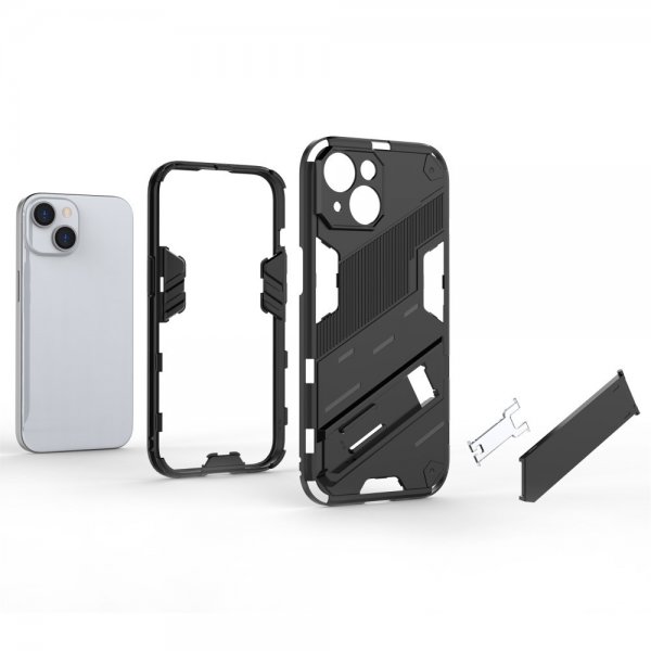 iPhone 15 Cover med Stander Lyseblå