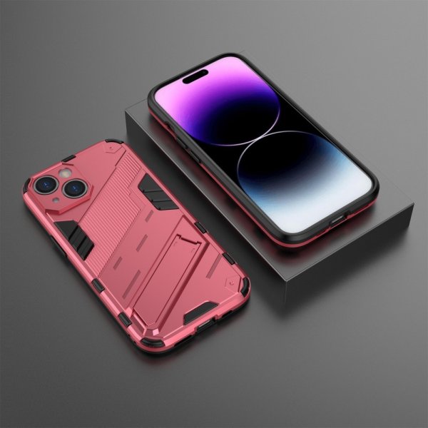 iPhone 15 Cover med Stativ Magenta