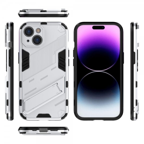 iPhone 15 Cover med Stativ Hvid