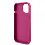 Guess iPhone 15 Cover Metal Logo Strass Metallic Rose