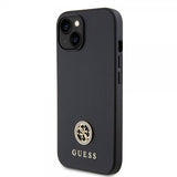 Guess iPhone 15 Cover Metal Logo Strass Sort