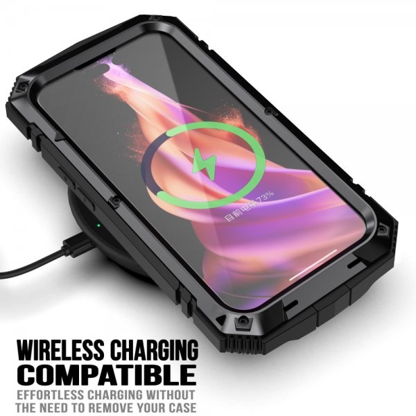 R-JUST iPhone 15 Cover Metal Stødsikkert Sort