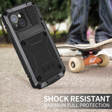 R-JUST iPhone 15 Cover Metal Stødsikkert Sort