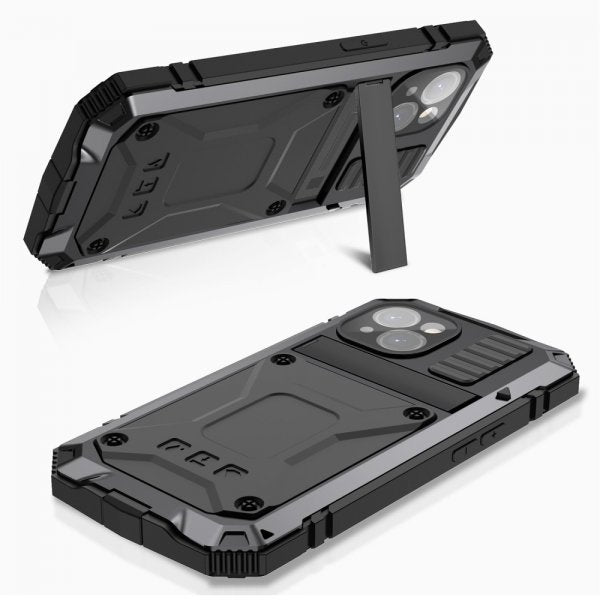 R-JUST iPhone 15 Cover Metal Stødsikkert Sort