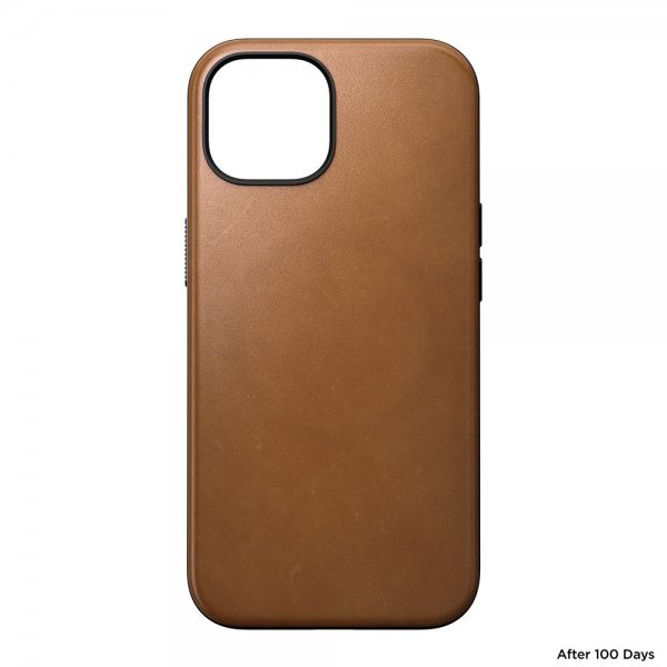 Nomad iPhone 15 Cover Modern Leather Case English Tan