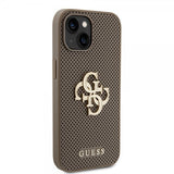 Guess iPhone 15 Cover Perforated Glitter Brun