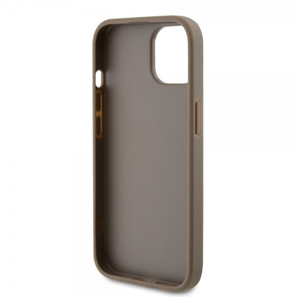 Guess iPhone 15 Cover Perforated Glitter Brun