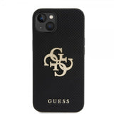 Guess iPhone 15 Cover Perforated Glitter Sort