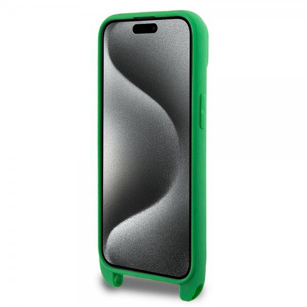 Lacoste iPhone 15 Cover Petit Pique Logo Strap Grøn