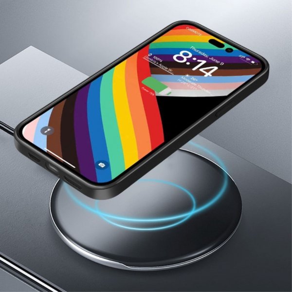 X-Level iPhone 15 Cover Plated Kant Sort