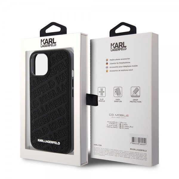 Karl Lagerfeld iPhone 15 Cover Quilted K Pattern Sort