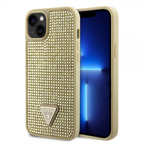 Guess iPhone 15 Cover Rhinestone Guld