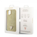 Guess iPhone 15 Cover Rhinestone Guld