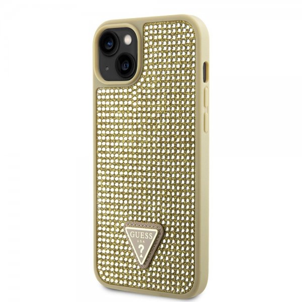 Guess iPhone 15 Cover Rhinestone Guld
