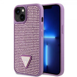 Guess iPhone 15 Cover Rhinestone Lilla