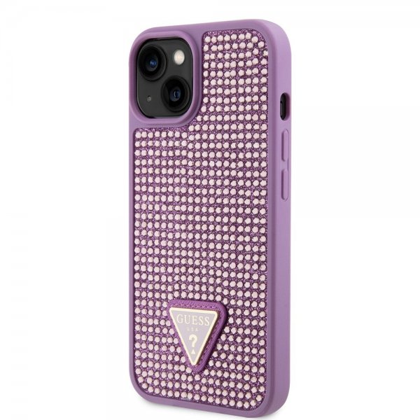 Guess iPhone 15 Cover Rhinestone Lilla