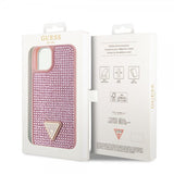 Guess iPhone 15 Cover Rhinestone Rosa