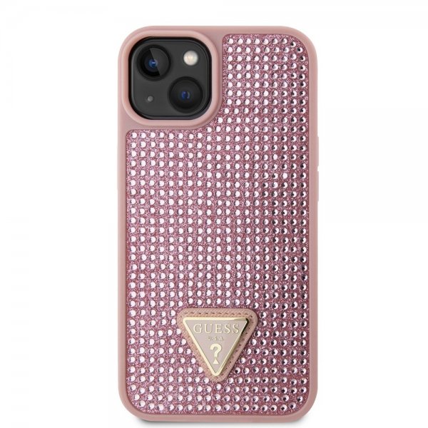 Guess iPhone 15 Cover Rhinestone Rosa