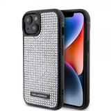 Karl Lagerfeld iPhone 15 Cover Rhinestone Silver