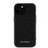 Karl Lagerfeld iPhone 15 Cover Rhinestone Sort
