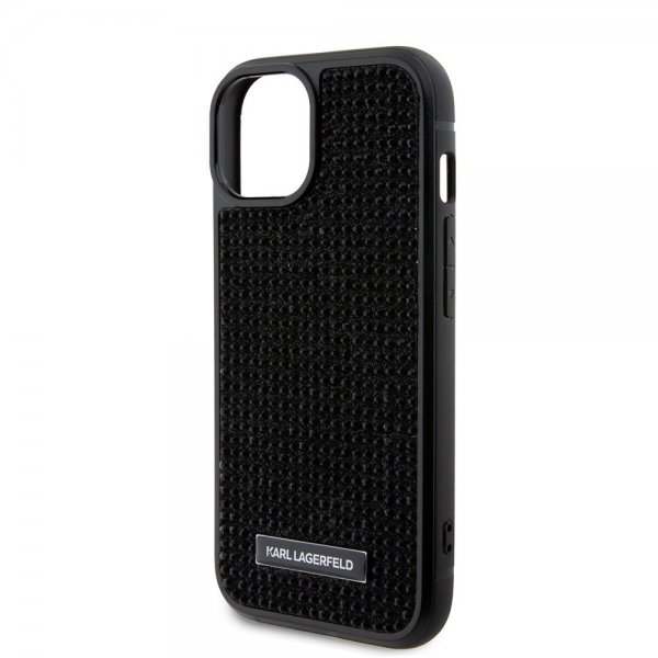 Karl Lagerfeld iPhone 15 Cover Rhinestone Sort