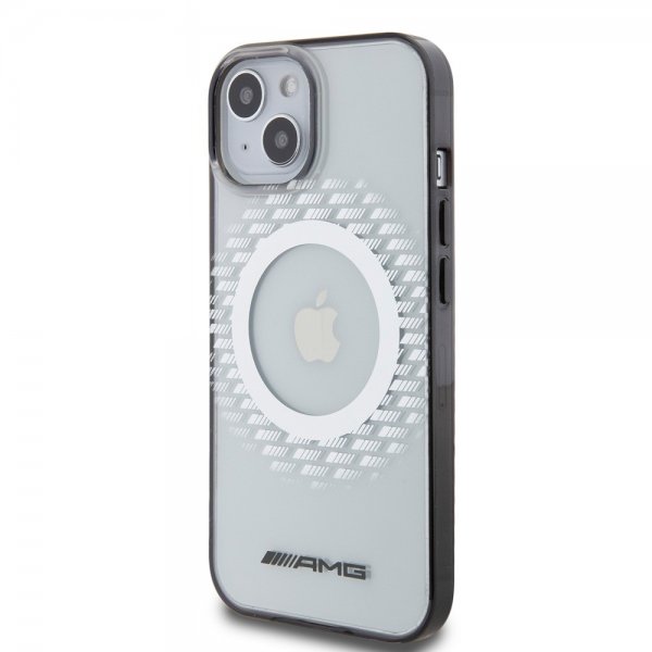 Mercedes Benz iPhone 15 Cover Rhombus Pattern MagSafe AMG Transparent
